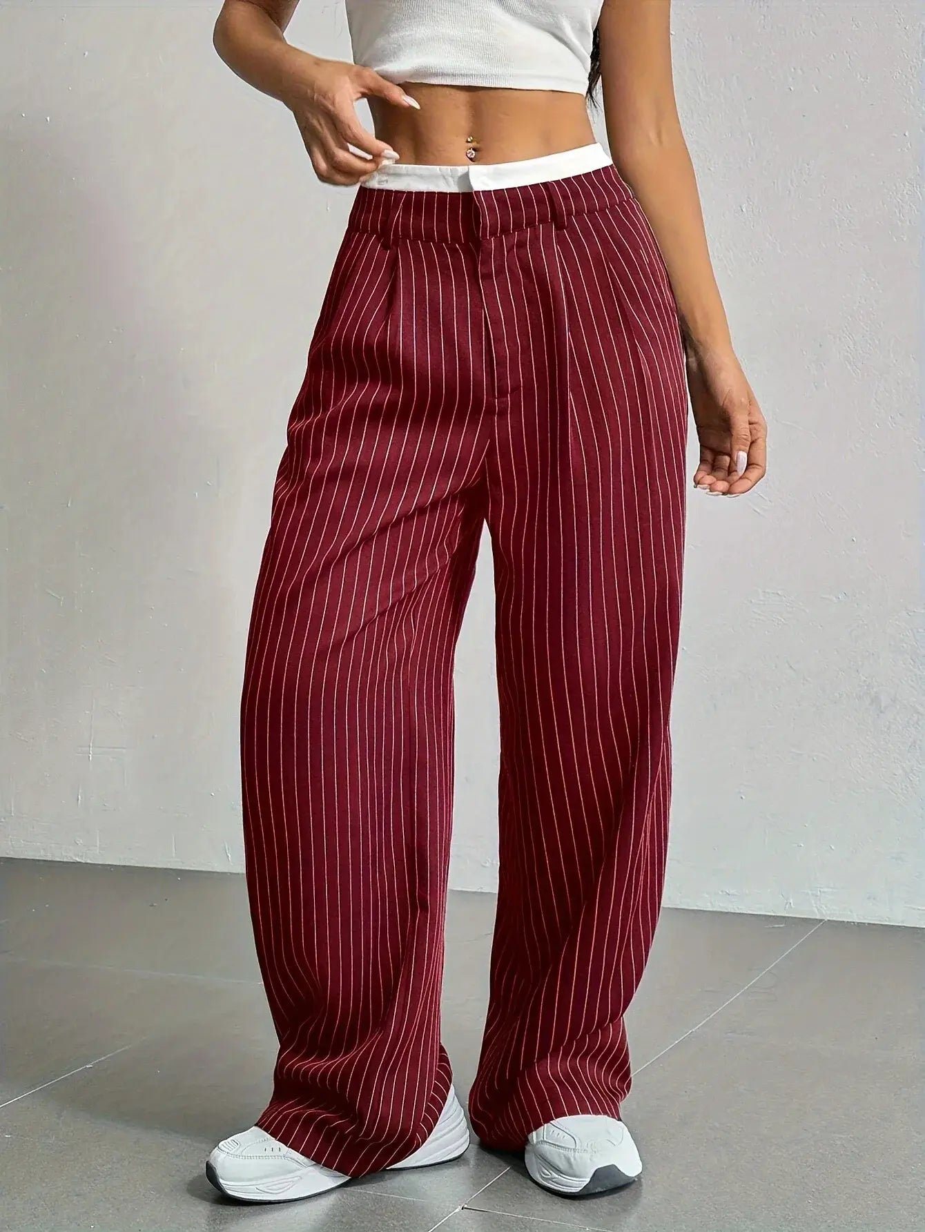 Grace | Casual Striped Wide Pants