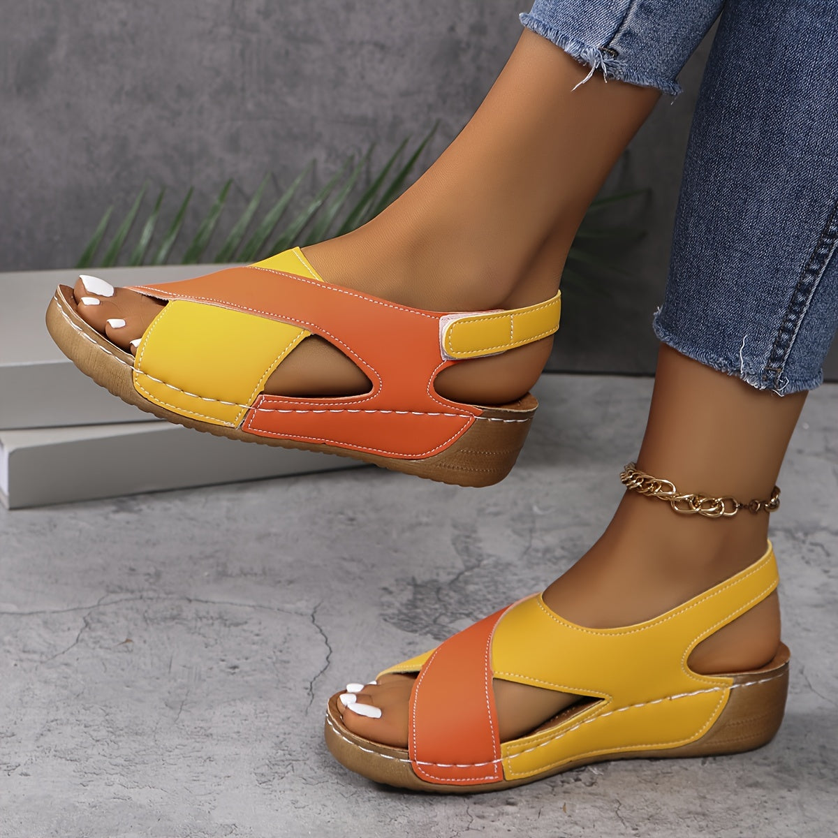 Aveline | Women's Orthopedic Colour Block Wedge Heels