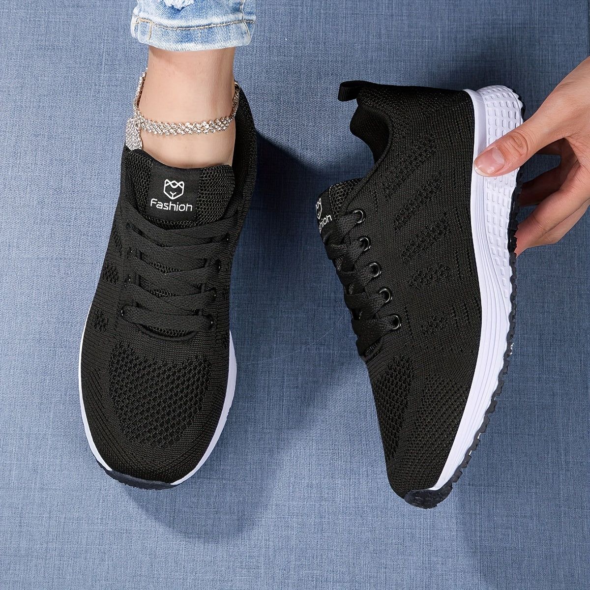 Amara | Women's Knit Lace-Up Orthopedic Sneakers