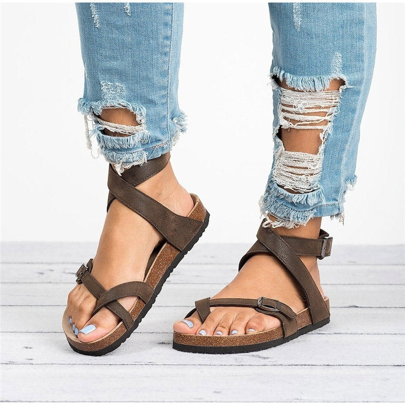 Mara | Women's Orthopedic Crisscross Strap Flat Sandals