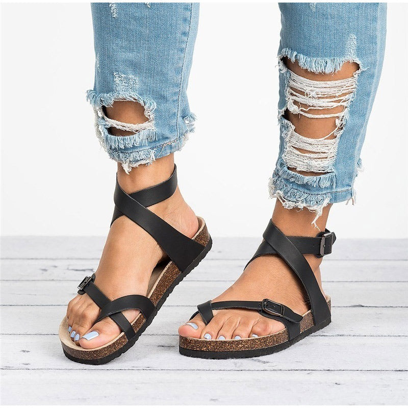 Mara | Women's Orthopedic Crisscross Strap Flat Sandals