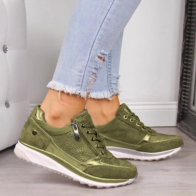 Harper | Women's Glitter Platform Lace-Up Sneakers
