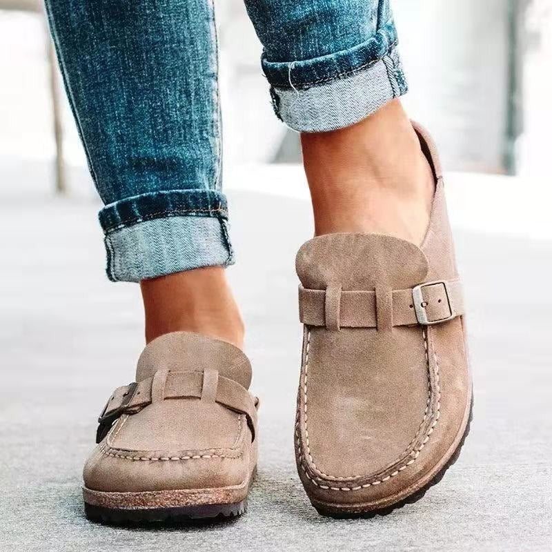 Elara | Women's Orthopedic Slip-On Suede Buckle Loafers