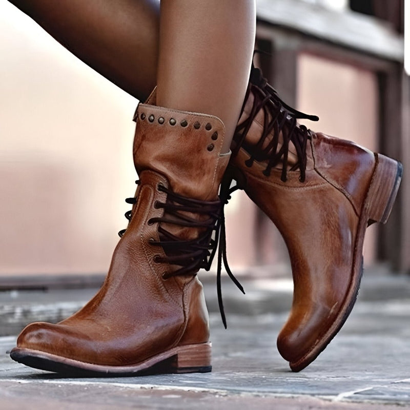Tessa | Women's Orthopedic Leather Lace-Up Ankle Boots