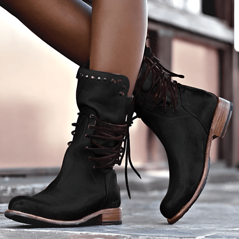 Tessa | Women's Orthopedic Leather Lace-Up Ankle Boots