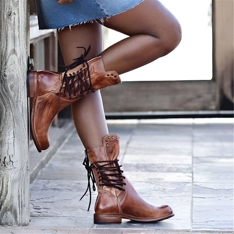 Tessa | Women's Orthopedic Leather Lace-Up Ankle Boots