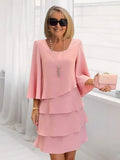 Catherine | Elegant Mid Sleeve Ruffle Dress