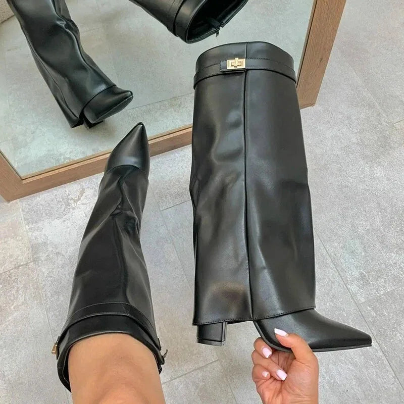 Sienna | Women's Suede Tall Block Heel Boots