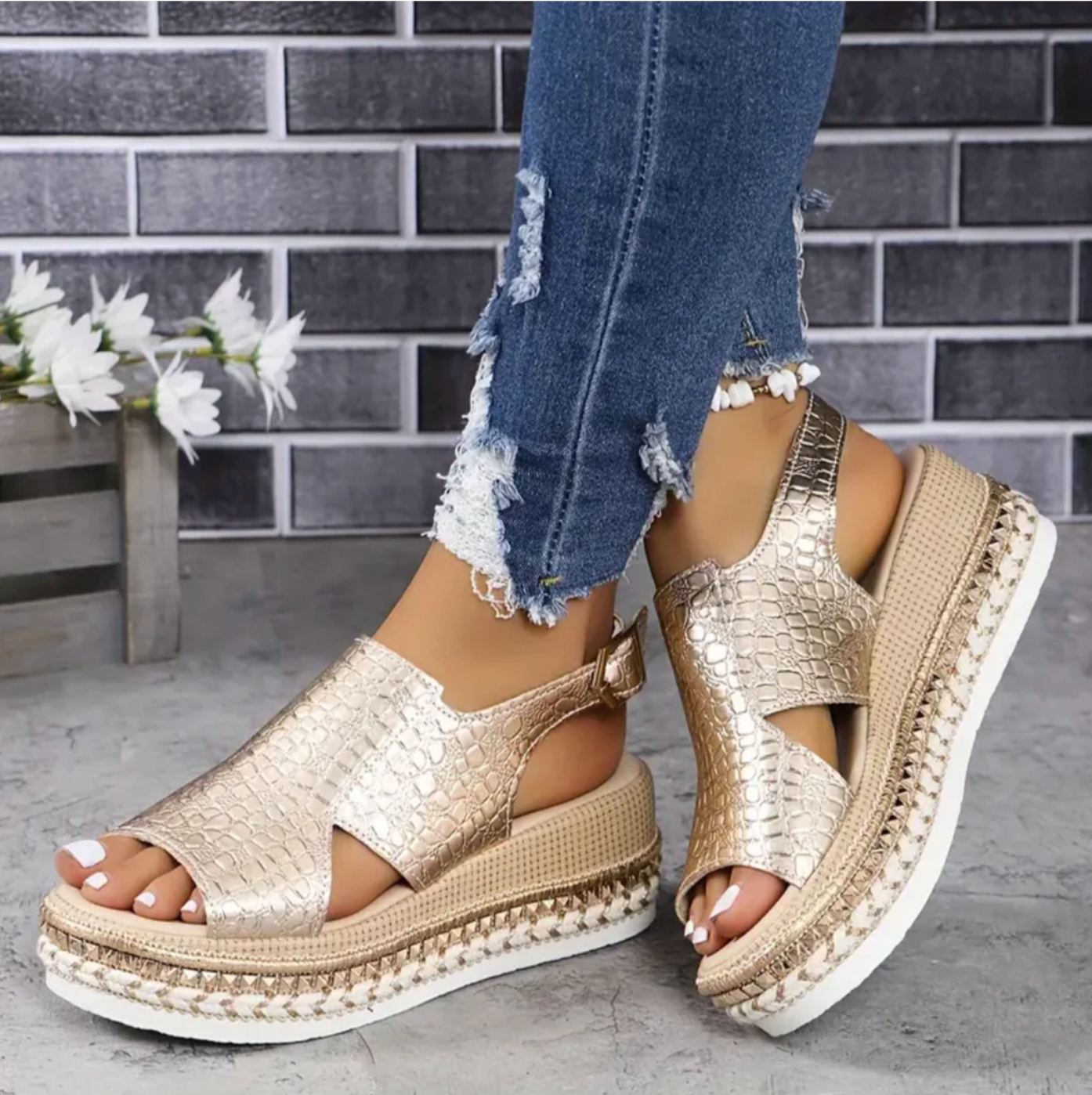 Velmira | Women's Orthopedic Slingback Wedge Heel Sandals