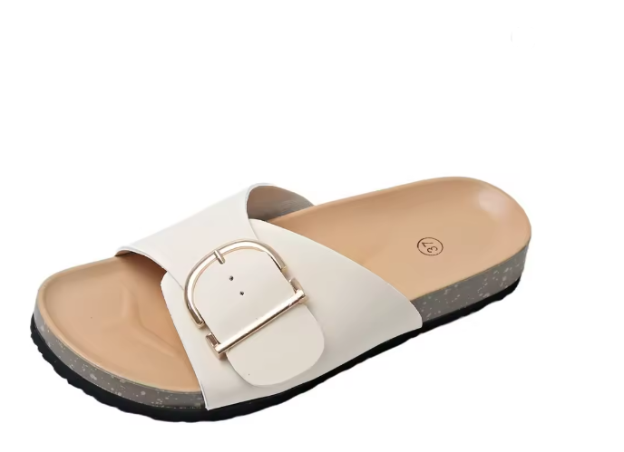 Ava | Women's Open-Toe Buckle Strap Slide Sandals