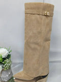 Sienna | Women's Suede Tall Block Heel Boots