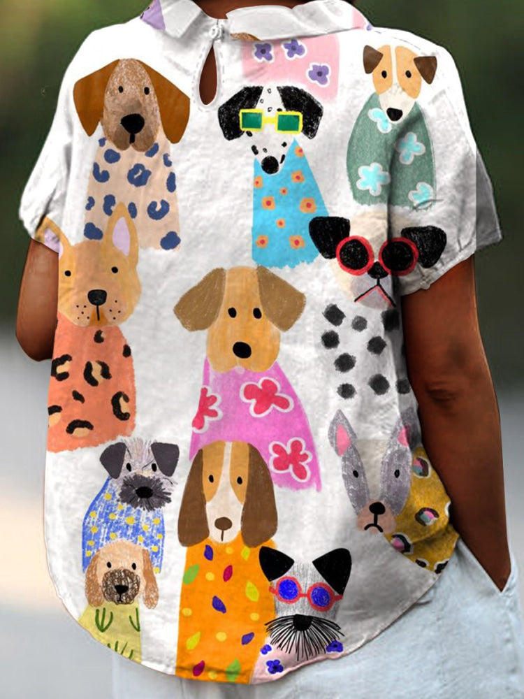 Matilda | Elegant Dog Print Shirt