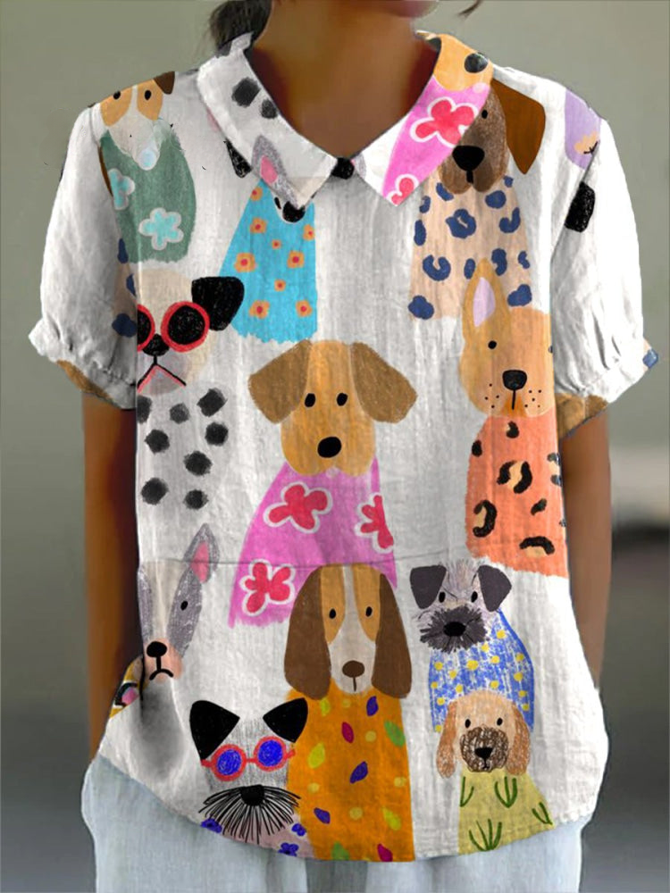 Matilda | Elegant Dog Print Shirt