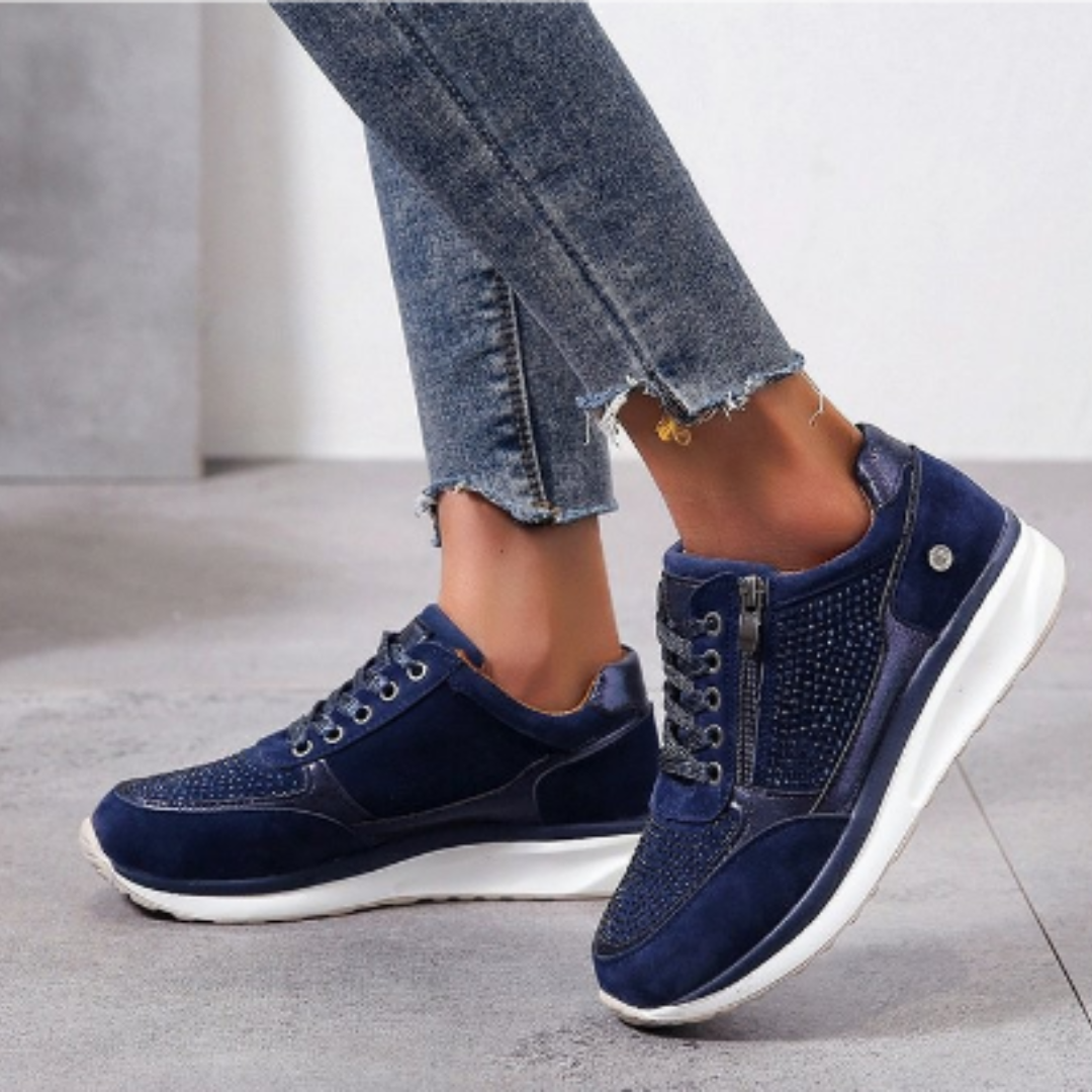 Harper | Women's Glitter Platform Lace-Up Sneakers