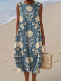 Dalliah | Classic Boho Sleeveless Midi Dress
