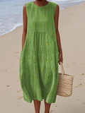 Daisy | Elegant Pattern Sleeveless Midi Dress