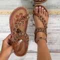 Eva | Women's Beaded Strap Orthopedic Flat Sandals