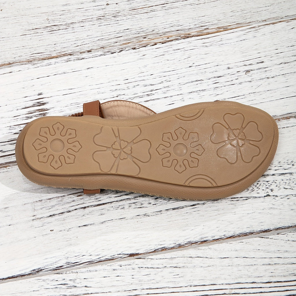 Eva | Women's Beaded Strap Orthopedic Flat Sandals