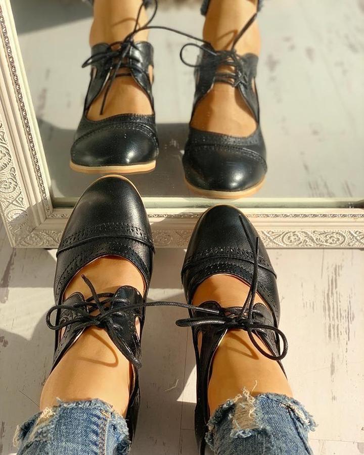 Nora | Women's Orthopedic Lace-Up Block Heel Shoes