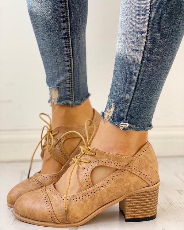 Nora | Women's Orthopedic Lace-Up Block Heel Shoes