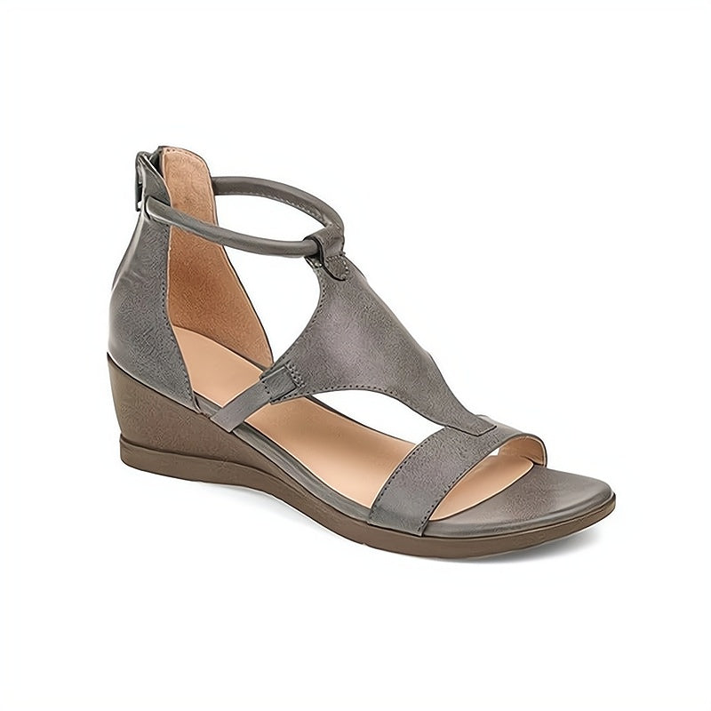 Elara | Women's T-Strap Platform Wedge Sandals