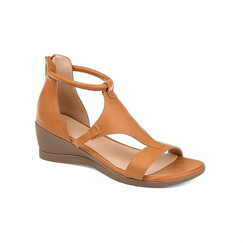 Petra | Women's T-Strap Wedge Heel Sandals